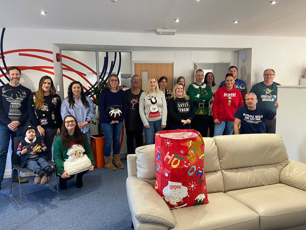 Christmas Jumper day 2021 at Optimum Professional Services in Swindon